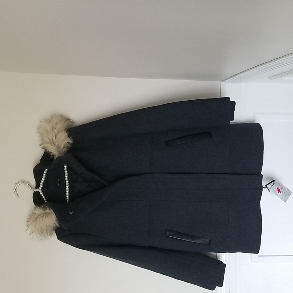 NWT RW & CO Hooded wool-blend coat
